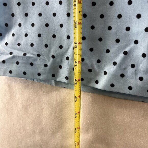 Floryday Dress Sz M Polka Dot Sheath Pleated Draped Sleeveless Knee Length Blue - Picture 10 of 10